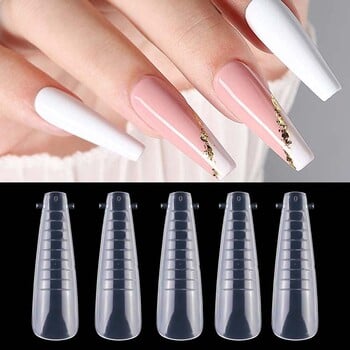 Poly Nail Gel Forms Nail Molds Full Cover Arch Square Dual Nail Forms Extension False Nail Tips for Manicure Tools Manicure 60Pc