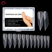 TP New 120pcs Dual Forms Καλούπι για νύχια Πλήρες κάλυμμα Quick Poly Building Gel Mold Nail Art Form Extension False Tips Καλούπι για μανικιούρ Top