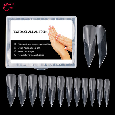 TP New 120 бр. Dual Forms Nails Mold Full Cover Quick Poly Building Gel Mold Nail Art Form Extension False Tips Manicure Mold Top