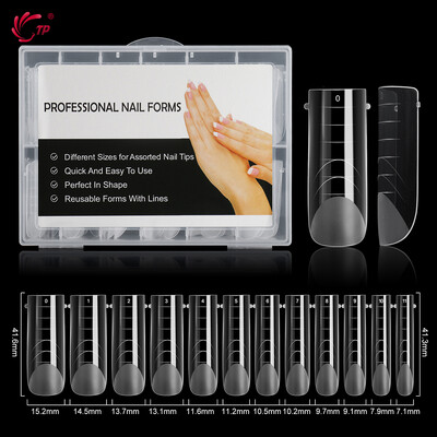 TP New 120pcs Dual Forms Καλούπι για νύχια Πλήρες κάλυμμα Quick Poly Building Gel Mold Nail Art Form Extension False Tips Καλούπι για μανικιούρ Top