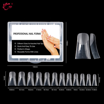 TP New 120pcs Dual Forms Καλούπι για νύχια Πλήρες κάλυμμα Quick Poly Building Gel Mold Nail Art Form Extension False Tips Καλούπι για μανικιούρ Top