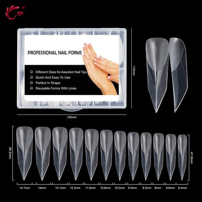TP New 120pcs Dual Forms Καλούπι για νύχια Πλήρες κάλυμμα Quick Poly Building Gel Mold Nail Art Form Extension False Tips Καλούπι για μανικιούρ Top