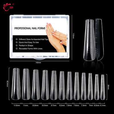 TP New 120pcs Dual Forms Καλούπι για νύχια Πλήρες κάλυμμα Quick Poly Building Gel Mold Nail Art Form Extension False Tips Καλούπι για μανικιούρ Top