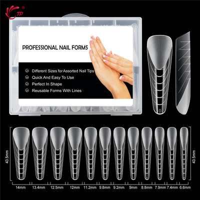 TP New 120pcs Dual Forms Καλούπι για νύχια Πλήρες κάλυμμα Quick Poly Building Gel Mold Nail Art Form Extension False Tips Καλούπι για μανικιούρ Top