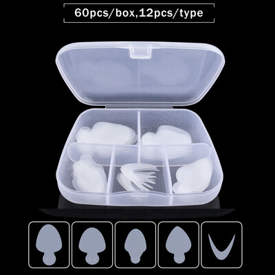 TP 60/120pcs Επαναχρησιμοποιήσιμη φόρμα γαλλικής σιλικόνης για σύστημα ντουέτο Nail Dual Form Nail Gulde Line Forma Αυτοκόλλητο για γαλλικό μανικιούρ