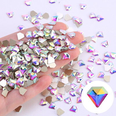 K9 100 τμχ AB διακοσμητικό νυχιών με διαμάντι σε σχήμα ψευδαίσθησης με διαμάντι σταγόνα νερού με διαμάντι αλογομάτι διαμάντι διακόσμηση νυχιών με επίπεδη βάση