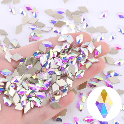 K9 100 τμχ AB διακοσμητικό νυχιών με διαμάντι σε σχήμα ψευδαίσθησης με διαμάντι σταγόνα νερού με διαμάντι αλογομάτι διαμάντι διακόσμηση νυχιών με επίπεδη βάση