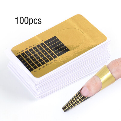 1 πακέτο Γαλλικές φόρμες νυχιών για επέκταση Συμβουλές τέχνης νυχιών Extend Mold Form Curl Gel Polish αυτοκόλλητο Εργαλεία στένσιλ για μανικιούρ JINJ070-1