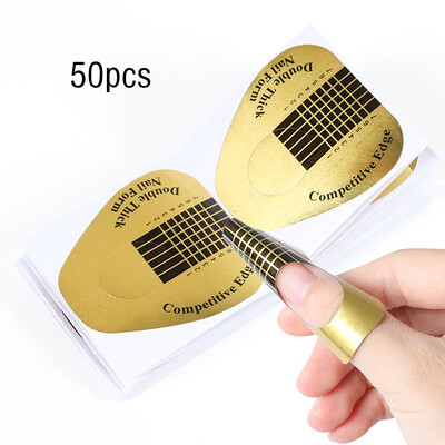 1 πακέτο Γαλλικές φόρμες νυχιών για επέκταση Συμβουλές τέχνης νυχιών Extend Mold Form Curl Gel Polish αυτοκόλλητο Εργαλεία στένσιλ για μανικιούρ JINJ070-1