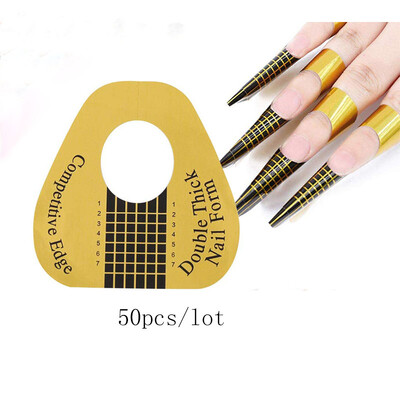 50 komada akrilnih noktiju tips Extension XXXL Extra long Nail Forms Vodič za oblikovanje Naljepnice Papirnati UV Gel Alat za manikuru