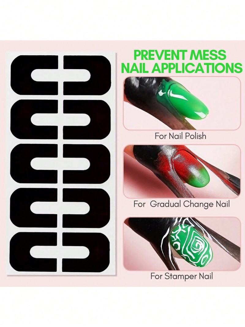 Štitnik za nokte od 50 komada, Štitnik za gel lak za nokte za prste, Peel Off Barrier, Štitnik za zanoktice na koži, naljepnice za francuske nokte S