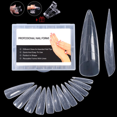 BNG Posebna forma za nokte za gradivni gel Akrilne nokte za višekratnu upotrebu Dvostruke forme sa kopčama Gornji kalupi Umjetni savjeti za nokte za manikuru