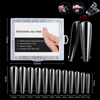 BNG Posebna forma za nokte za gradivni gel Akrilne nokte za višekratnu upotrebu Dvostruke forme sa kopčama Gornji kalupi Umjetni savjeti za nokte za manikuru