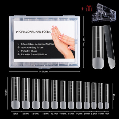 BNG Posebna forma za nokte za gradivni gel Akrilne nokte za višekratnu upotrebu Dvostruke forme sa kopčama Gornji kalupi Umjetni savjeti za nokte za manikuru