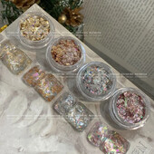Pahuljice za nokte Svjetlucave zlatne folije Rose Gold Nail Art Srebrna bakrena folija Šljokice Leaf Lake Nepravilan Paillette Manicure Decor nails