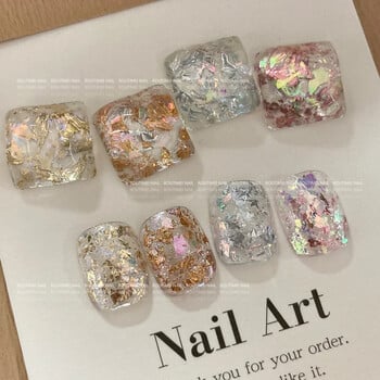 Νιφάδες νυχιών Glitter Χρυσά φύλλα Rose Gold Nail Art Ασημί Copper Foil πούλιες Leaf Flake ακανόνιστη Paillette Μανικιούρ νύχια διακόσμηση