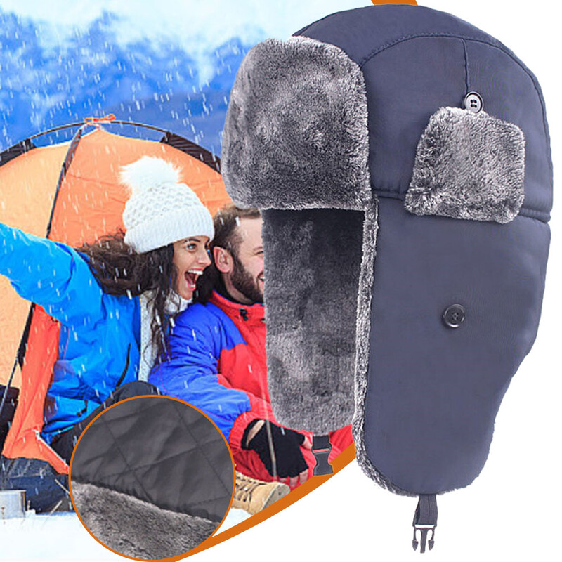 Ruska vojnička kapa Zimska debela vjetrootporna topla lovačka kapa s preklopom za uši Skijaška kapa za snijeg za muškarce Žene za hladno vrijeme na otvorenom