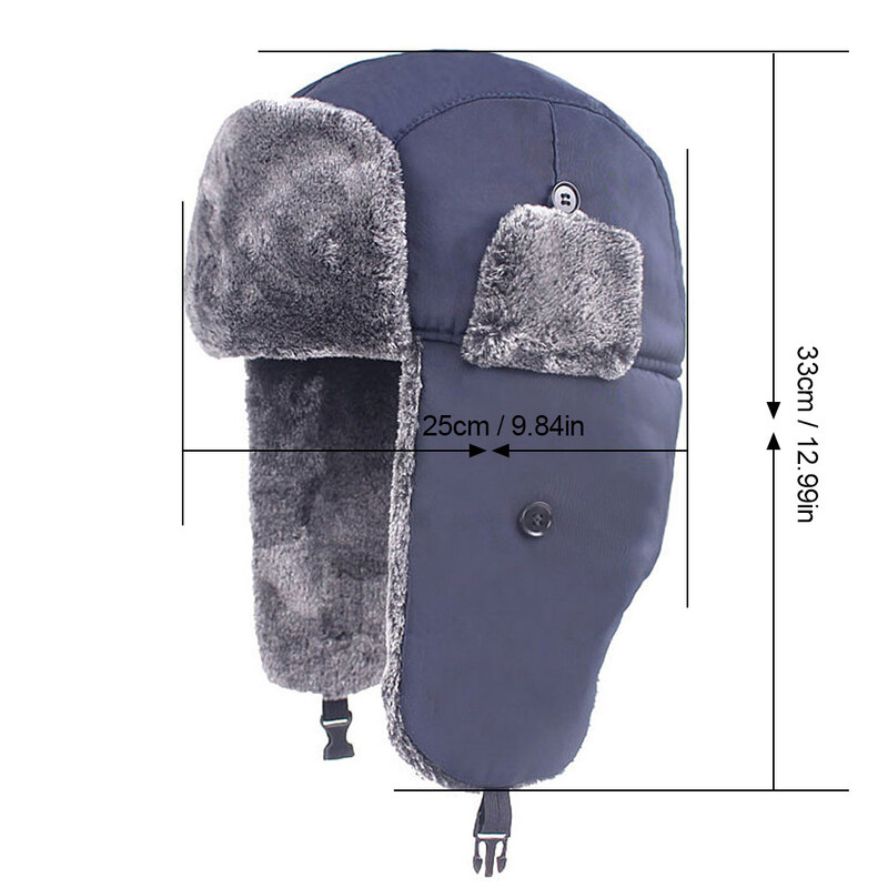 Ruska vojnička kapa Zimska debela vjetrootporna topla lovačka kapa s preklopom za uši Skijaška kapa za snijeg za muškarce Žene za hladno vrijeme na otvorenom