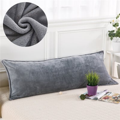 Solid Color Flannel Long Pillow Case Soft Comfortable Adults Double Lover Sleeping Pillow Cover Bedding Body Pillowcase