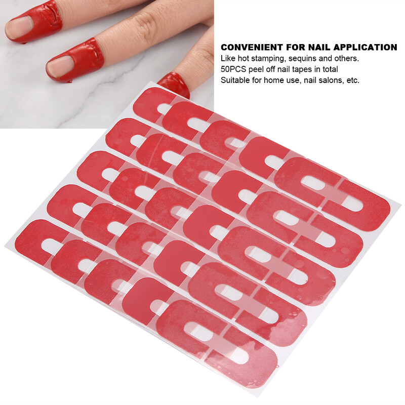 50 tk U-kujuline mahakooruvad küünteibid Nahatõke lekkekindel kleebis Nail Art Protector kate Küünekleebis Küünekunsti maniküüri tööriist
