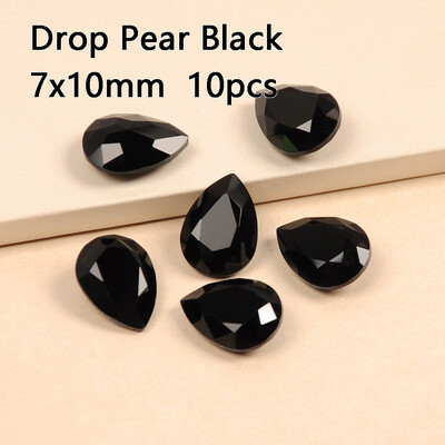 YANRUO Jet Black stakleni kamenčići svih oblika Ukrasi za nokte Crystal Strass Pointback Kozmetički dodaci u više oblika