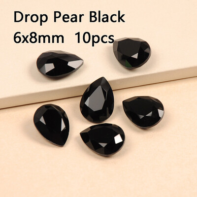 YANRUO Jet Black stakleni kamenčići svih oblika Ukrasi za nokte Crystal Strass Pointback Kozmetički dodaci u više oblika