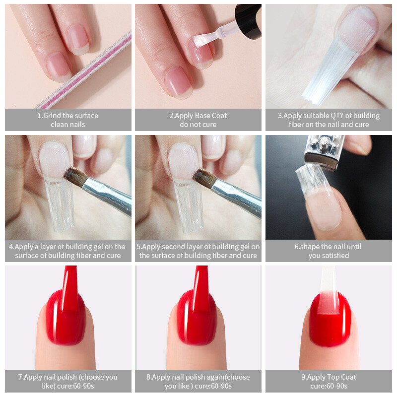 Staklena vlakna za oblike za nadogradnju noktiju Svilena stakloplastika za izradu manikure UV gel Francuski DIY oblici za nokte Akrilni savjeti za nadogradnju
