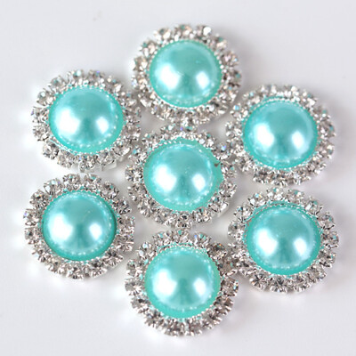 20 komada 15 mm ABS poluokruglih bisernih gumba od vještačkih dijamanata Metalni dijamantni gumbi ravnog naslona za DIY ukrase za haljine H0915