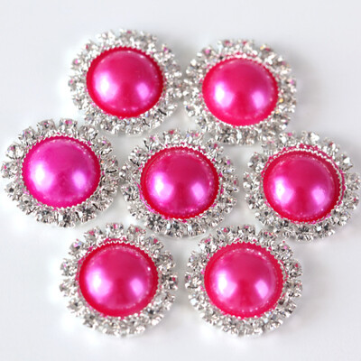 20 komada 15 mm ABS poluokruglih bisernih gumba od vještačkih dijamanata Metalni dijamantni gumbi ravnog naslona za DIY ukrase za haljine H0915