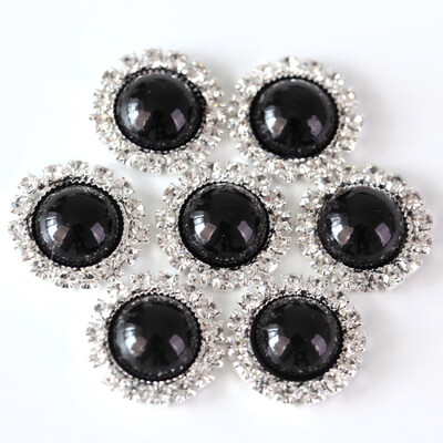 20 komada 15 mm ABS poluokruglih bisernih gumba od vještačkih dijamanata Metalni dijamantni gumbi ravnog naslona za DIY ukrase za haljine H0915