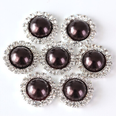 20 komada 15 mm ABS poluokruglih bisernih gumba od vještačkih dijamanata Metalni dijamantni gumbi ravnog naslona za DIY ukrase za haljine H0915