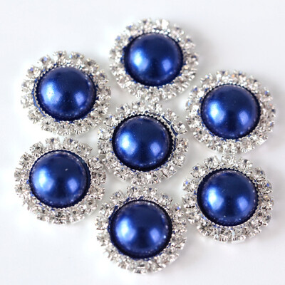 20 komada 15 mm ABS poluokruglih bisernih gumba od vještačkih dijamanata Metalni dijamantni gumbi ravnog naslona za DIY ukrase za haljine H0915