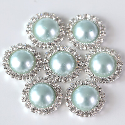 20 komada 15 mm ABS poluokruglih bisernih gumba od vještačkih dijamanata Metalni dijamantni gumbi ravnog naslona za DIY ukrase za haljine H0915