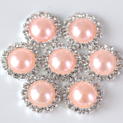 20 komada 15 mm ABS poluokruglih bisernih gumba od vještačkih dijamanata Metalni dijamantni gumbi ravnog naslona za DIY ukrase za haljine H0915