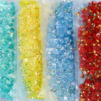 2/3/4/5/6mm Μεγάλη συσκευασία Ρητίνης Rhinestone Nails Art Decorations Jelly AB Non Hot Fix Flatback Plastic Garment DIY Paste Drill Gem