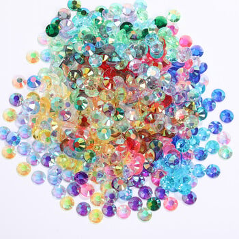 2/3/4/5/6mm Μεγάλη συσκευασία Ρητίνης Rhinestone Nails Art Decorations Jelly AB Non Hot Fix Flatback Plastic Garment DIY Paste Drill Gem