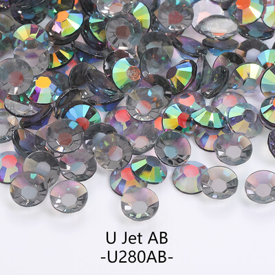 2/3/4/5/6mm Μεγάλη συσκευασία Ρητίνης Rhinestone Nails Art Decorations Jelly AB Non Hot Fix Flatback Plastic Garment DIY Paste Drill Gem