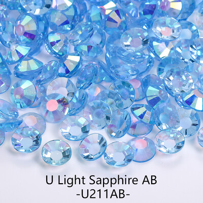 2/3/4/5/6mm Μεγάλη συσκευασία Ρητίνης Rhinestone Nails Art Decorations Jelly AB Non Hot Fix Flatback Plastic Garment DIY Paste Drill Gem