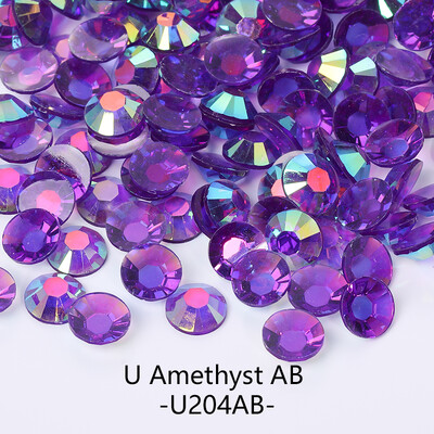 2/3/4/5/6mm Μεγάλη συσκευασία Ρητίνης Rhinestone Nails Art Decorations Jelly AB Non Hot Fix Flatback Plastic Garment DIY Paste Drill Gem
