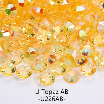 2/3/4/5/6mm Μεγάλη συσκευασία Ρητίνης Rhinestone Nails Art Decorations Jelly AB Non Hot Fix Flatback Plastic Garment DIY Paste Drill Gem