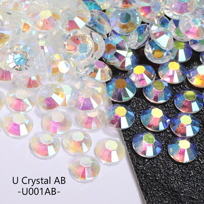 2/3/4/5/6mm Μεγάλη συσκευασία Ρητίνης Rhinestone Nails Art Decorations Jelly AB Non Hot Fix Flatback Plastic Garment DIY Paste Drill Gem