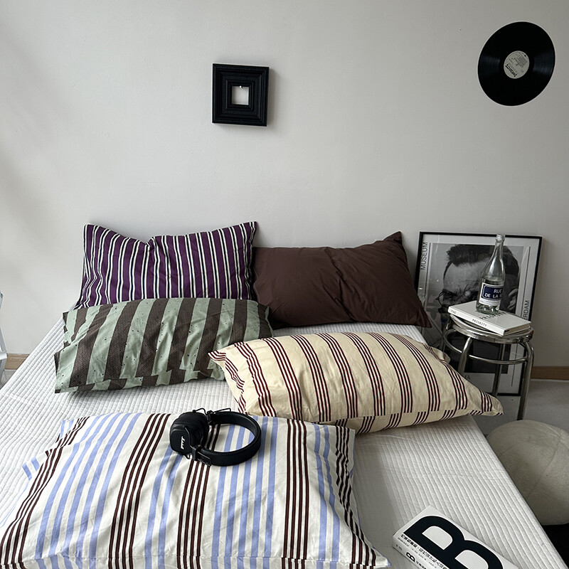 Βαμβακερή μαξιλαροθήκη Πολύχρωμη ριγέ Μαξιλαροθήκη Κλινοσκεπάσματα Μαύρο Μαξιλαροθήκη Φάκελος Κάλυμμα Μαξιλαροθήκη Nordic Sling