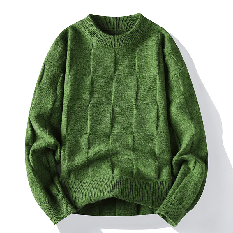 Ανδρικά φθινοπωρινά και χειμερινά πουλόβερ υψηλής ποιότητας καρό πλεκτά/Ανδρική λεπτή μόδα Casual πουλόβερ Ανδρικά μακρυμάνικα πουλόβερ 3XL-M