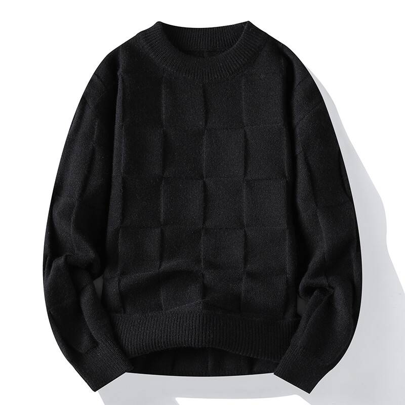 Ανδρικά φθινοπωρινά και χειμερινά πουλόβερ υψηλής ποιότητας καρό πλεκτά/Ανδρική λεπτή μόδα Casual πουλόβερ Ανδρικά μακρυμάνικα πουλόβερ 3XL-M