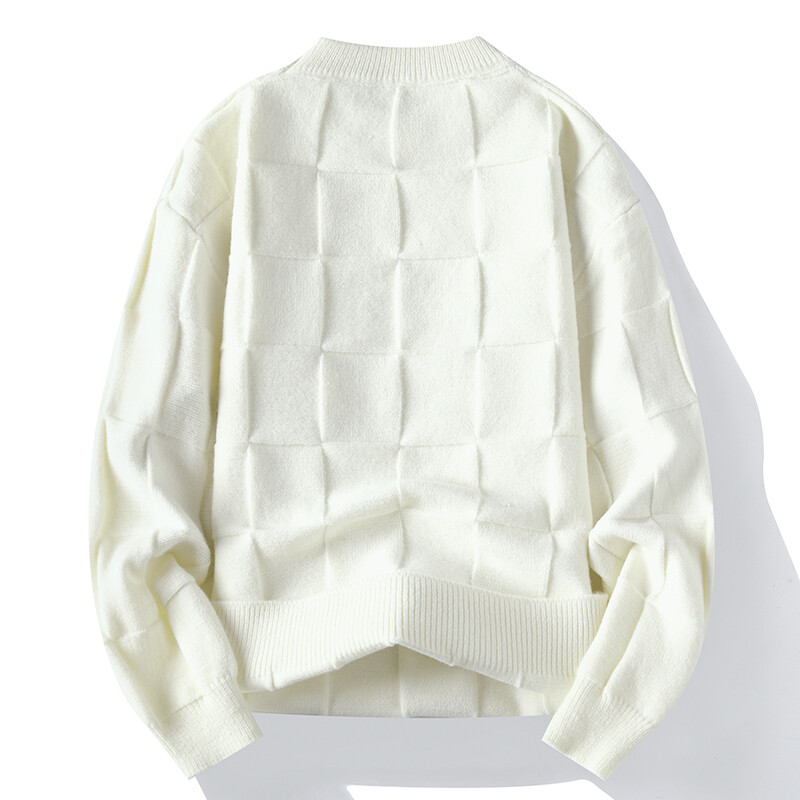 Ανδρικά φθινοπωρινά και χειμερινά πουλόβερ υψηλής ποιότητας καρό πλεκτά/Ανδρική λεπτή μόδα Casual πουλόβερ Ανδρικά μακρυμάνικα πουλόβερ 3XL-M
