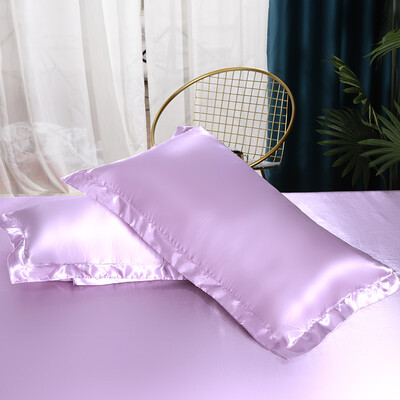 Bonenjoy 2pcs Pillowcase Silky Pillow Cover 48x74cm Cushion Cover Rectangle Pillowslip Smooth Pillow Case funda almohada