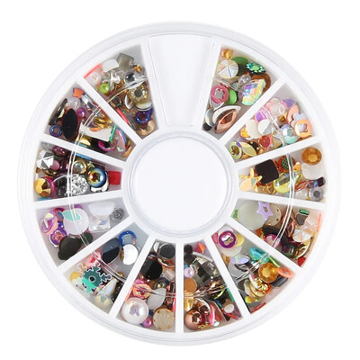 Ακρυλικά στρας για νύχια Μικρές ακανόνιστες χάντρες Πολύτιμοι λίθοι Μικτό χρώμα πέτρα μανικιούρ 3D Διακόσμηση νυχιών σε αξεσουάρ για νύχια τροχού