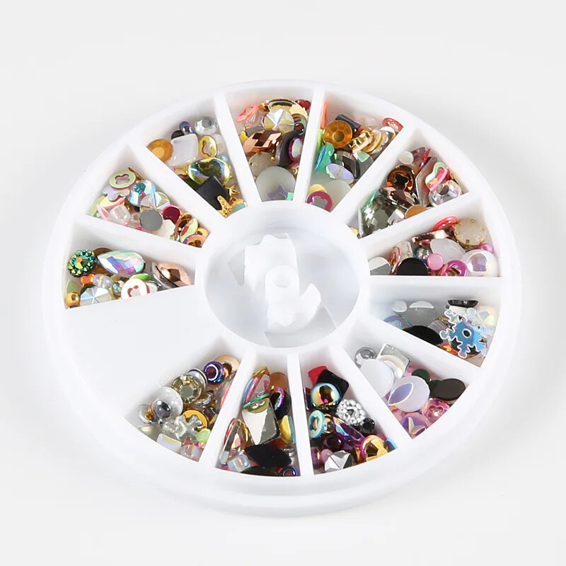 Ακρυλικά στρας για νύχια Μικρές ακανόνιστες χάντρες Πολύτιμοι λίθοι Μικτό χρώμα πέτρα μανικιούρ 3D Διακόσμηση νυχιών σε αξεσουάρ για νύχια τροχού