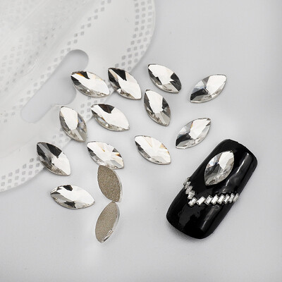veleprodaja100kom Bijeli prozirni kristalni elegantni vještački dijamant 3D manikura Nail Art ukrasi privjesci nakit