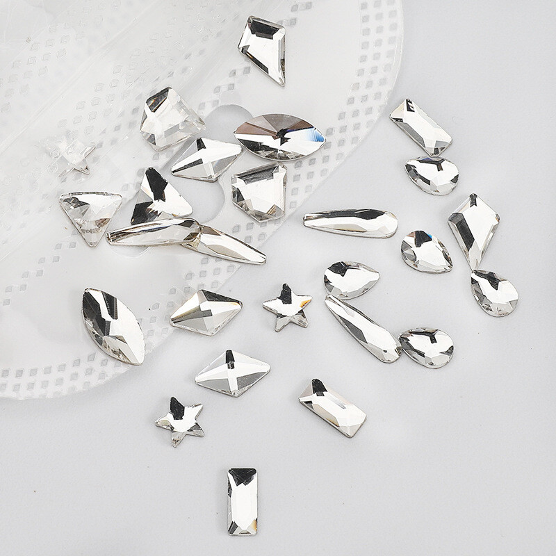 veleprodaja100kom Bijeli prozirni kristalni elegantni vještački dijamant 3D manikura Nail Art ukrasi privjesci nakit